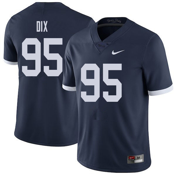 Men #95 Donnell Dix Penn State Nittany Lions College Throwback Football Jerseys Sale-Navy